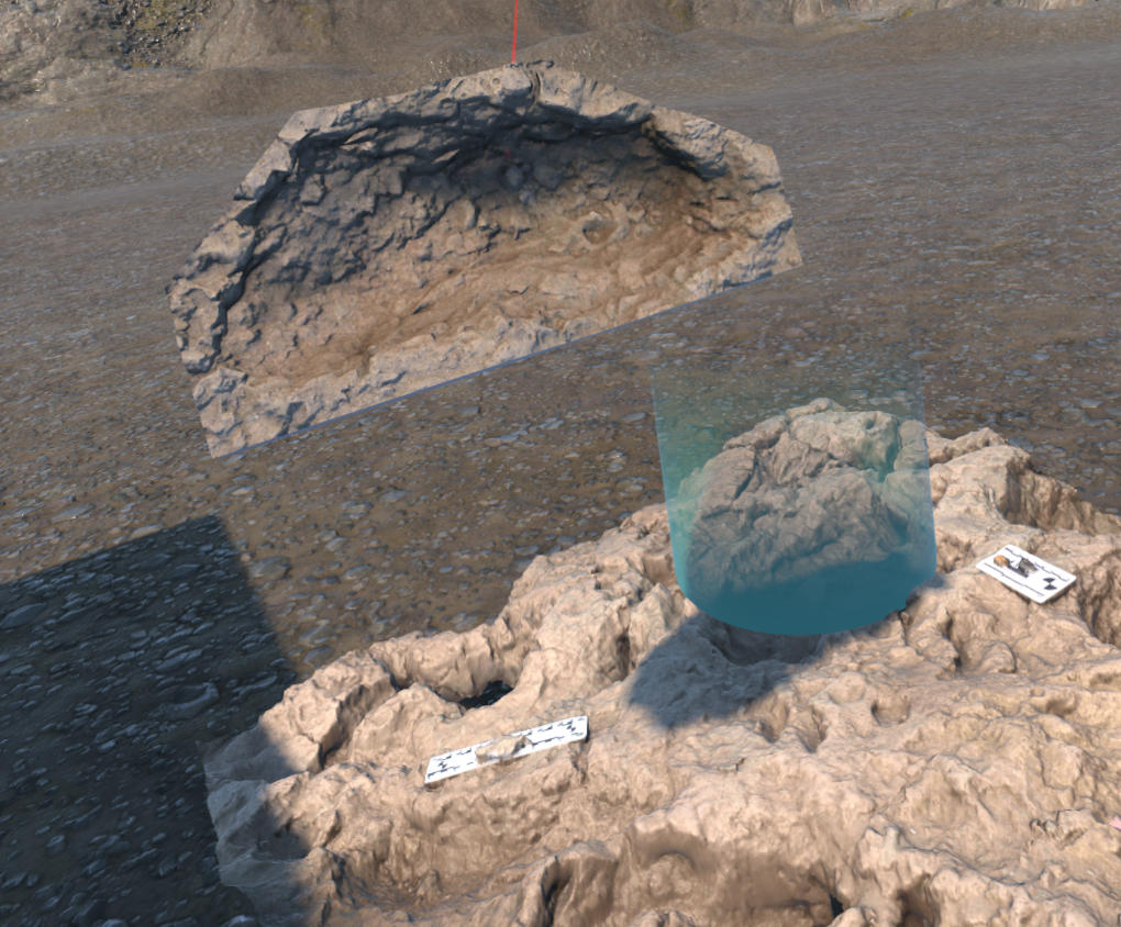 Holding the footprint close-up