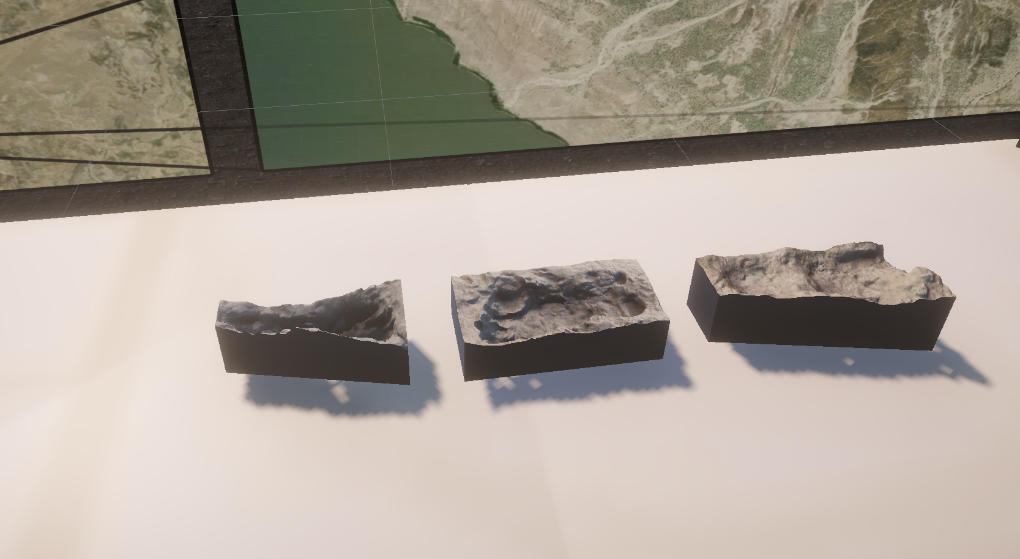 A set of models on a table